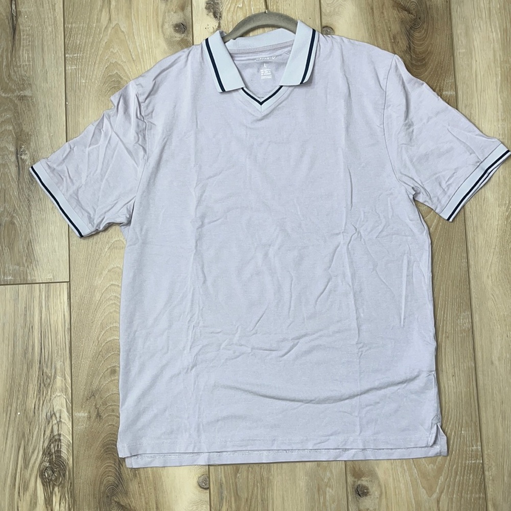 Johnnie-O Mens Victor Buttonless V-Neck Polo Short Sleeve Modal Gray Size Large